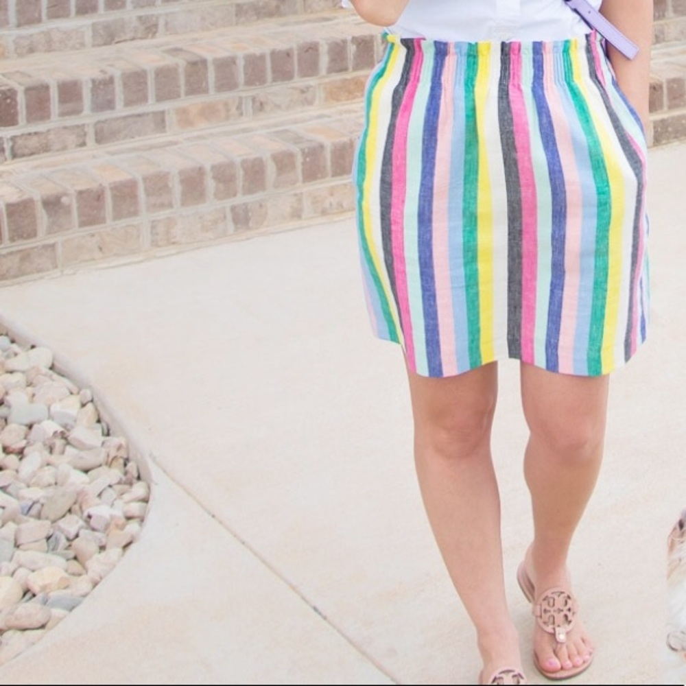JCrew Linen Rainbow Mini Skirt NWT